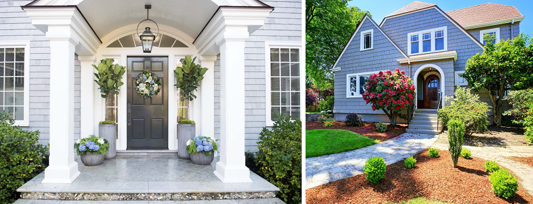 improved curb appeal with new entrance and portico