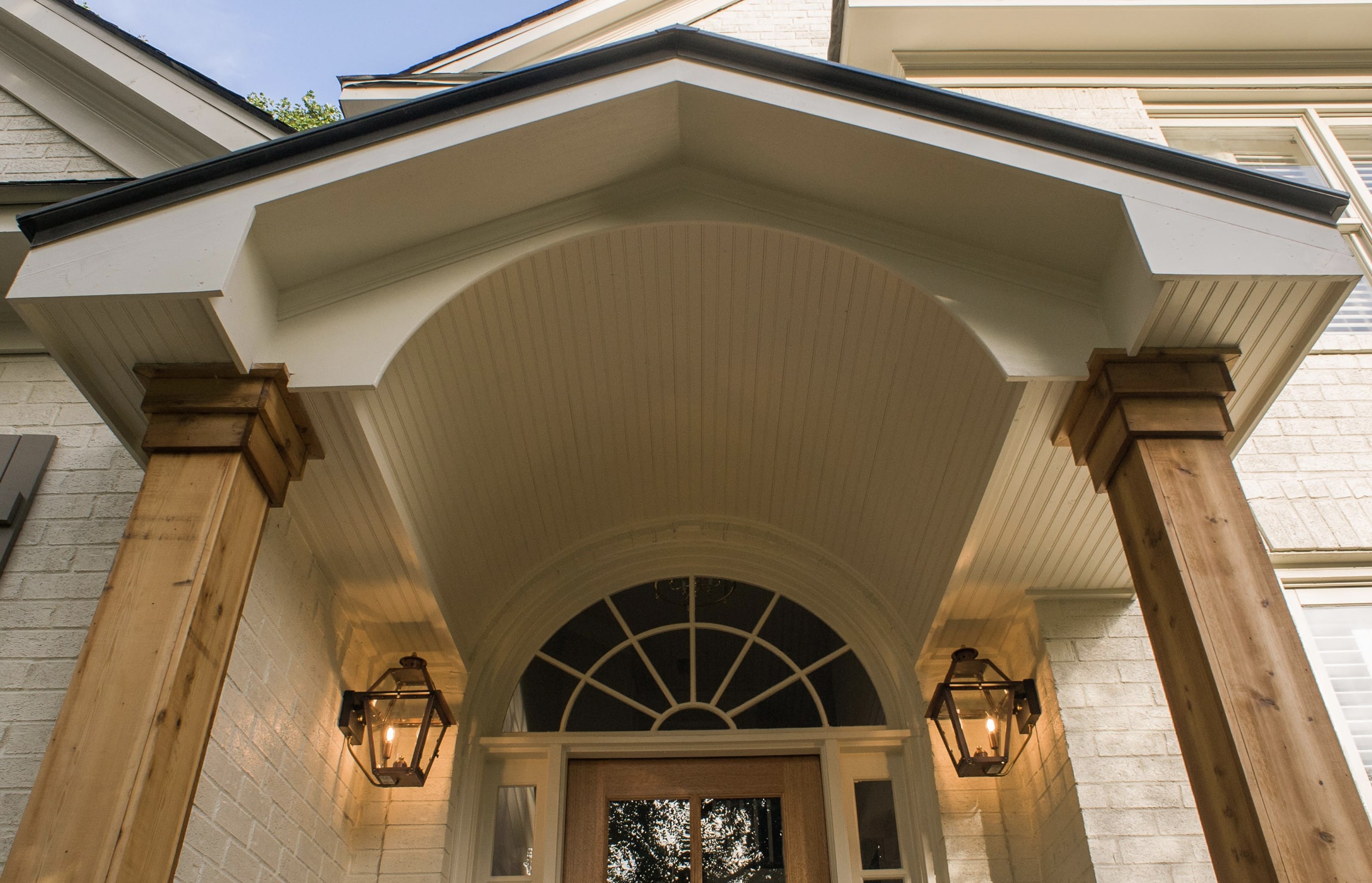 arched portico gable roof builder